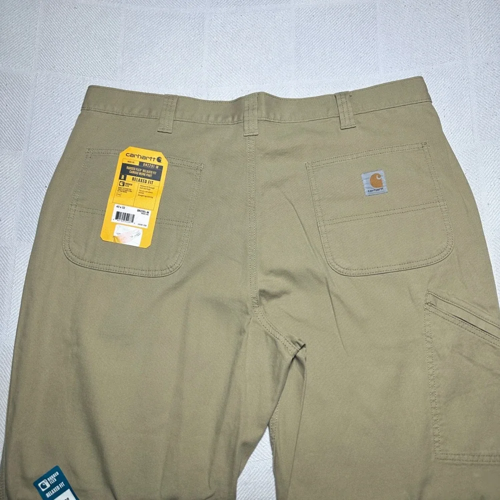 NEW Carhartt Rugged Flex Canvas Work Pants Mens 40x32 Relaxed Fit Tan BN2291-M